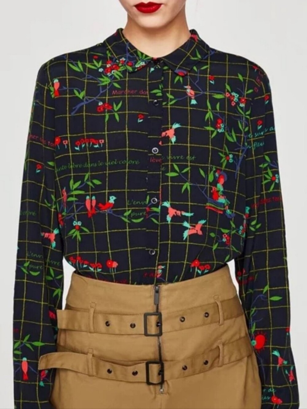 Zara Aaron Print Button Down